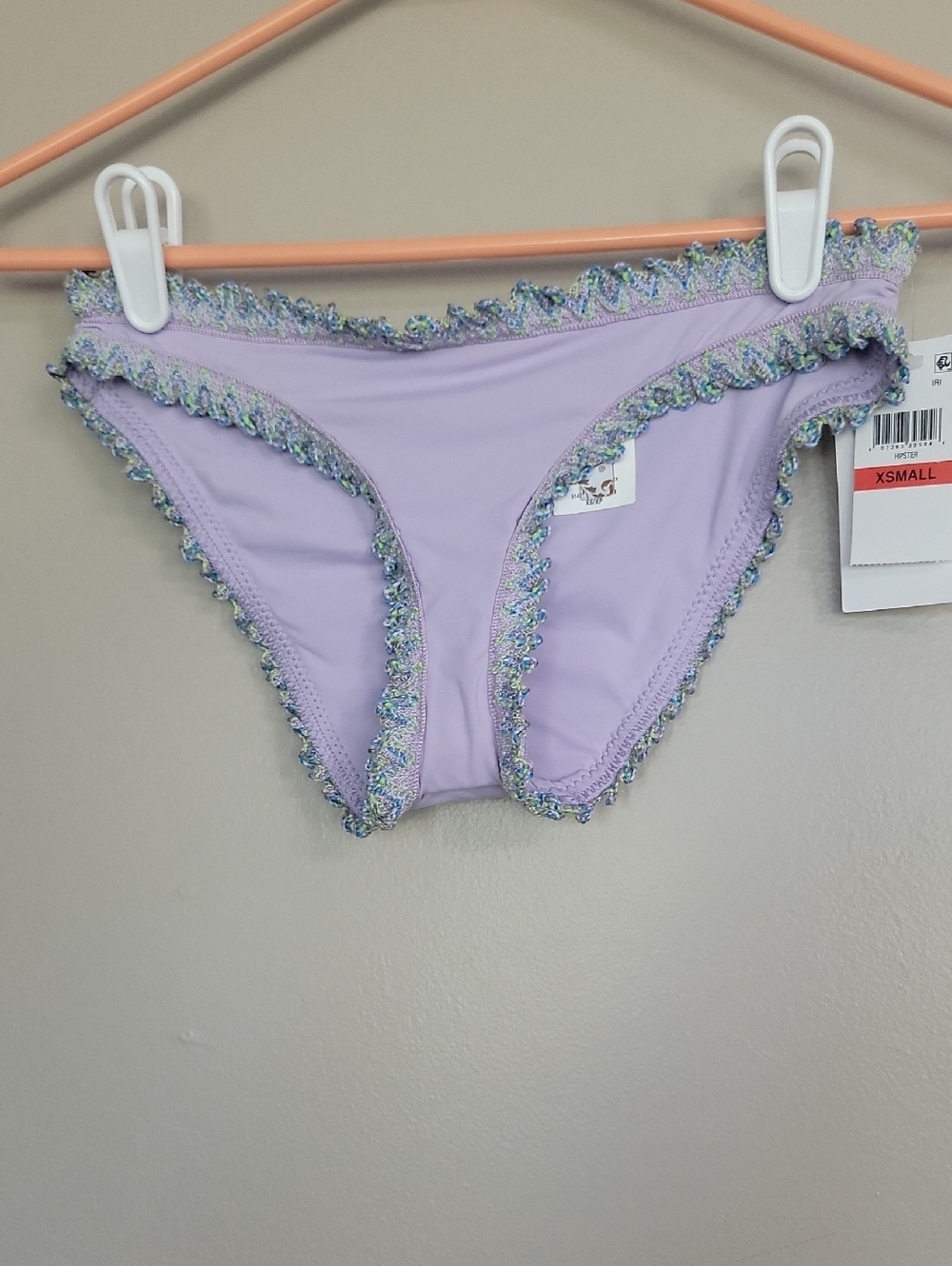 BECCA Lavender Blue Green Bikini Swimsuit Bottoms Size XS  NWT